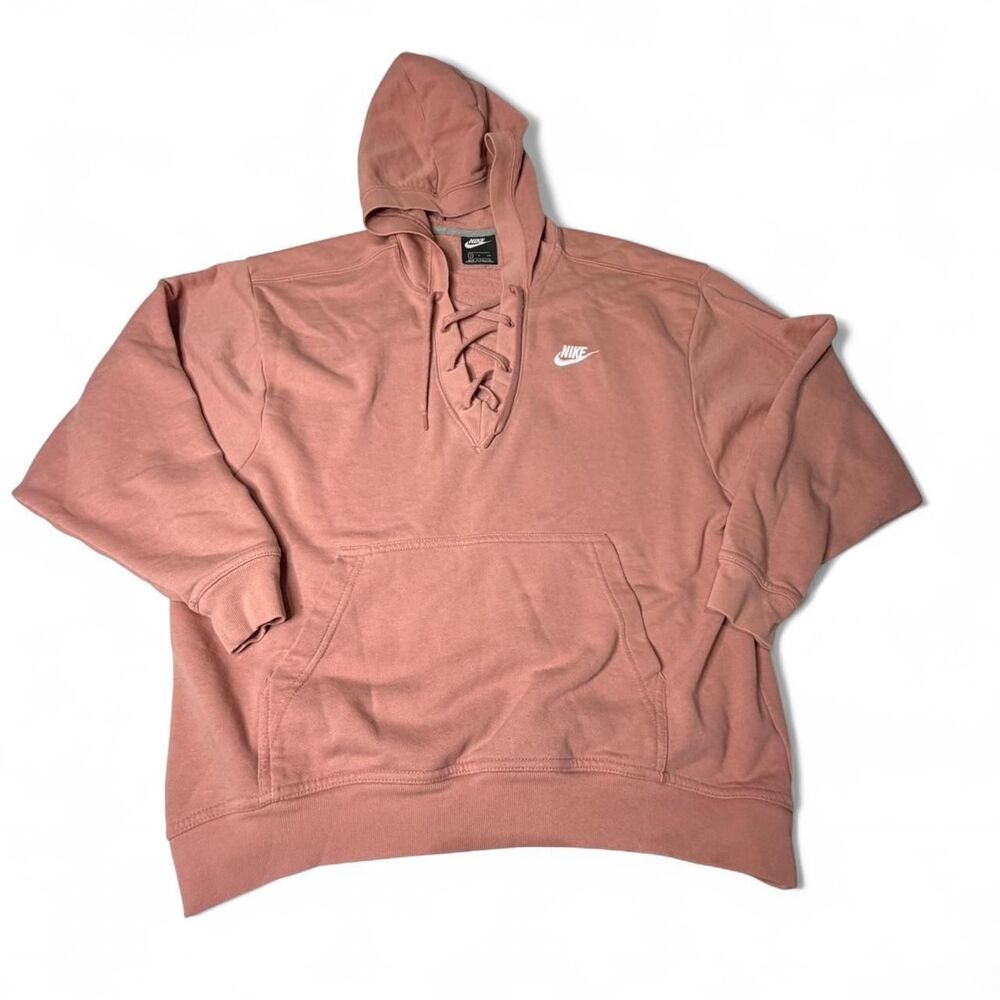 Nike Women's Pink and Orange Hoodie